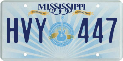 MS license plate HVY447