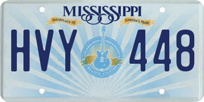 MS license plate HVY448