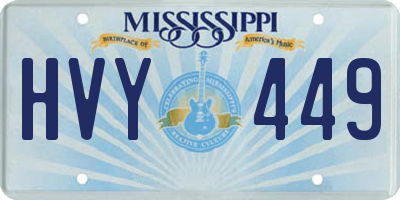 MS license plate HVY449