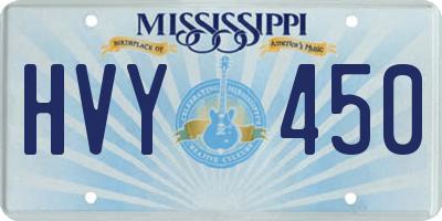 MS license plate HVY450