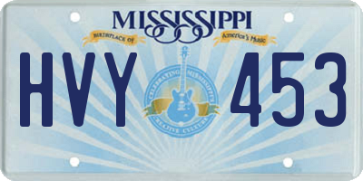 MS license plate HVY453