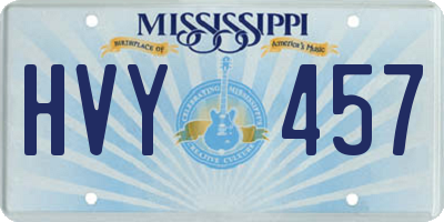 MS license plate HVY457