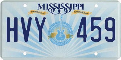 MS license plate HVY459