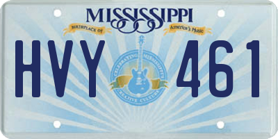 MS license plate HVY461