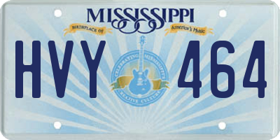 MS license plate HVY464