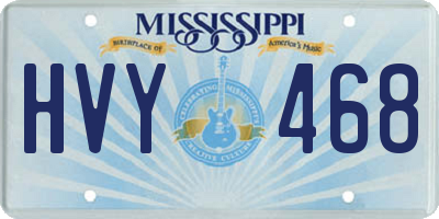 MS license plate HVY468