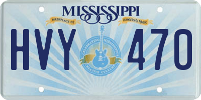 MS license plate HVY470