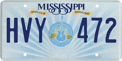 MS license plate HVY472