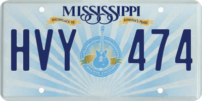 MS license plate HVY474