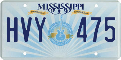 MS license plate HVY475