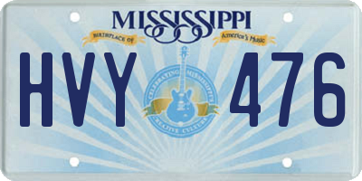 MS license plate HVY476
