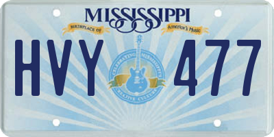 MS license plate HVY477