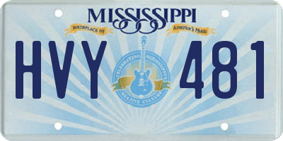 MS license plate HVY481