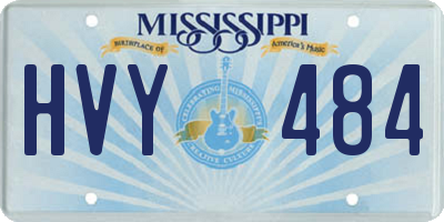 MS license plate HVY484