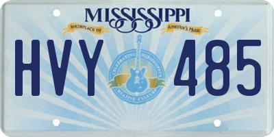 MS license plate HVY485