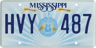 MS license plate HVY487