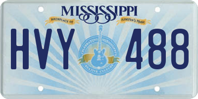 MS license plate HVY488