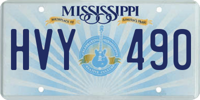 MS license plate HVY490