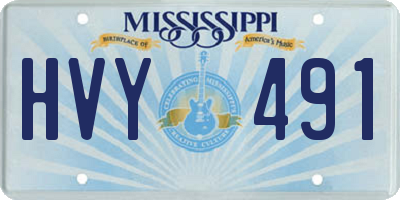 MS license plate HVY491