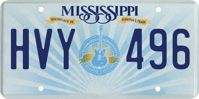 MS license plate HVY496