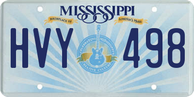 MS license plate HVY498