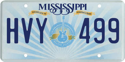 MS license plate HVY499