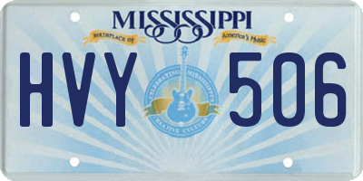 MS license plate HVY506