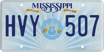 MS license plate HVY507