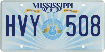 MS license plate HVY508