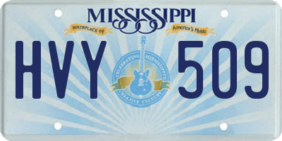 MS license plate HVY509