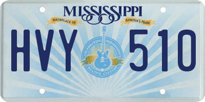MS license plate HVY510