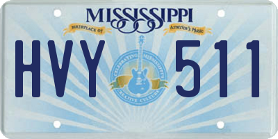 MS license plate HVY511
