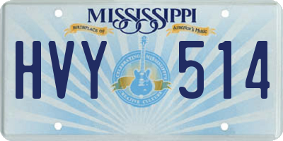 MS license plate HVY514