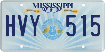 MS license plate HVY515