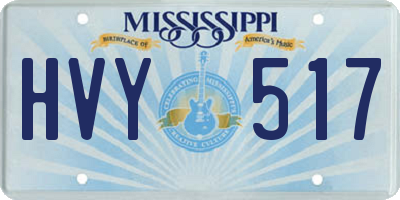 MS license plate HVY517