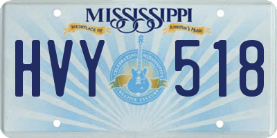 MS license plate HVY518