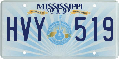 MS license plate HVY519