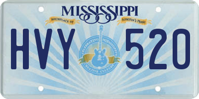 MS license plate HVY520