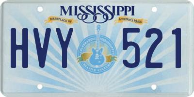 MS license plate HVY521
