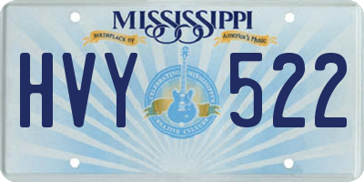 MS license plate HVY522