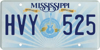 MS license plate HVY525