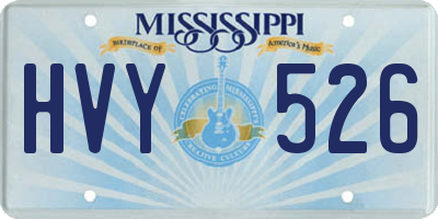 MS license plate HVY526