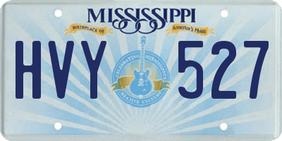 MS license plate HVY527