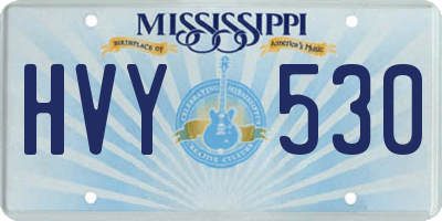 MS license plate HVY530