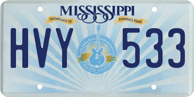 MS license plate HVY533