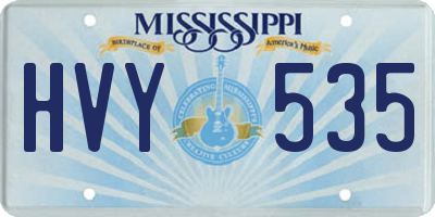MS license plate HVY535
