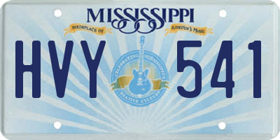 MS license plate HVY541