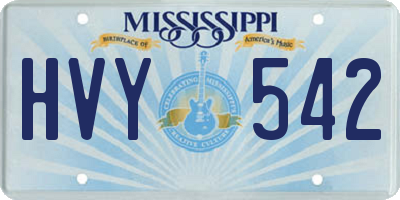MS license plate HVY542