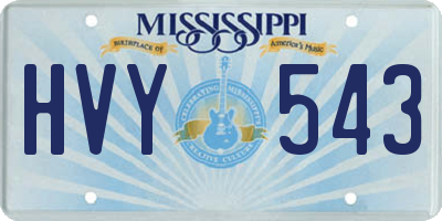 MS license plate HVY543