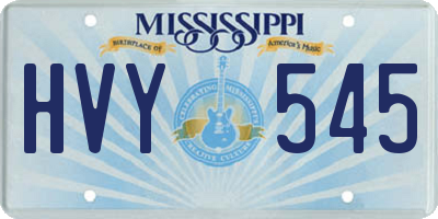 MS license plate HVY545